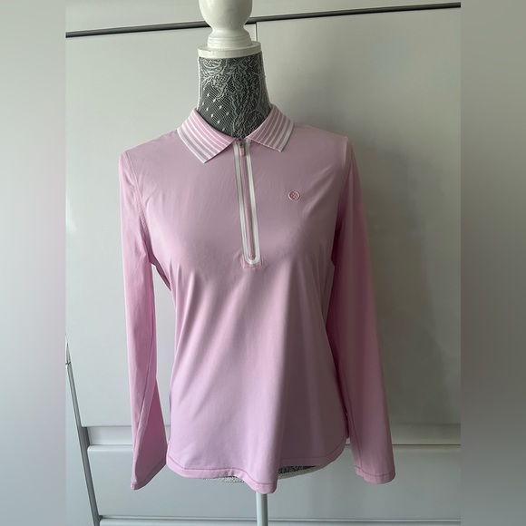 G/Fore long sleeved half zip pink Polo - Picture 1 of 5